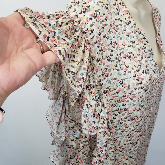 JASON WU 100% Silk floral Blouse Size 6 - Picture 3 of 8